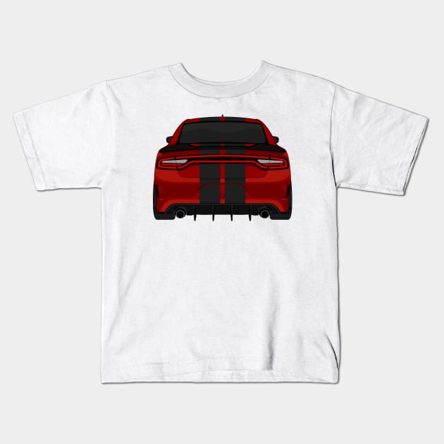 DODGE CHARGER DARK-RED Kids T-Shirt by VENZ0LIC